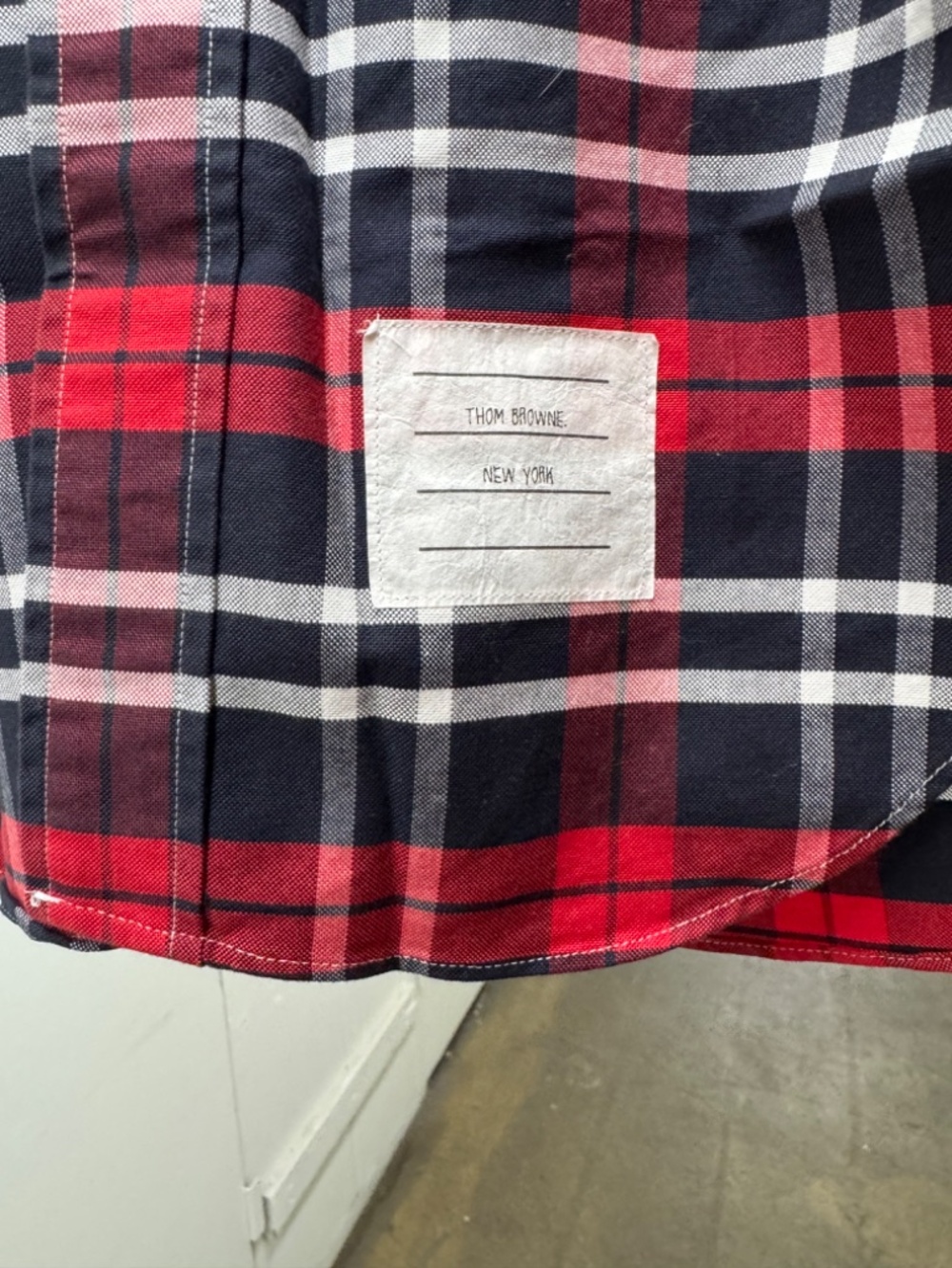 Thom Browne New York Broadcloth Check Plaid Button Shirt USA Made - Picture 4 of 8